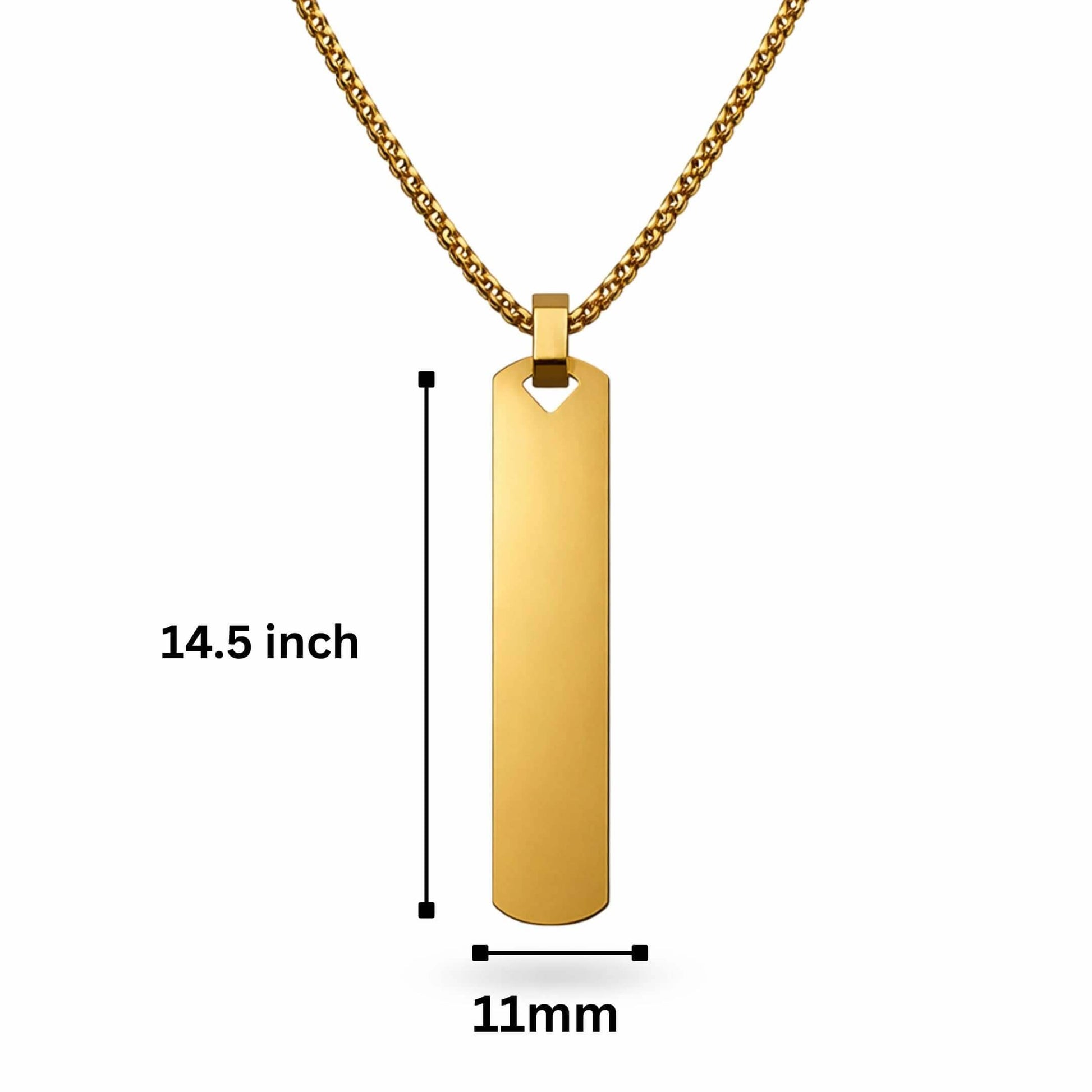OBSIDIAN STRIPE - GOLD - 11mm Pure Titanium Steel Pendant with 27inch Round Box 4mm Chain for Men & Boys — SS Pendant/ Necklace for Men | THE MEN THING