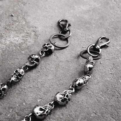 OCCIPUT CHAIN SILVER - Alloy Skull Heavy Biker Chain for Jeans with Lobster Clasps for Men & Boys - 24 inch - THE MEN THING