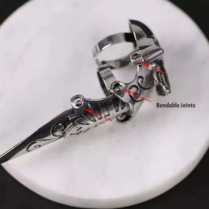 OCTOPOW- Full Finger Adjustable Knuckle Ring - Gothic Octopus King Rules - THE MEN THING