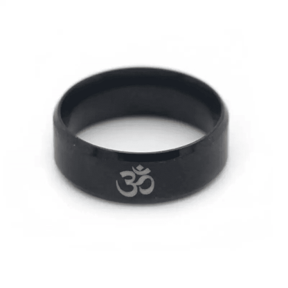 OM BLACK - Titanium Steel Ring for Men & Boys (Size : 22 ) - THE MEN THING
