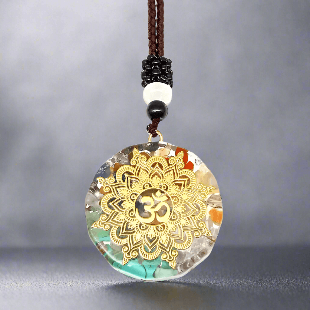 OM MANDALA -- Om Symbol necklace with 30 inch Adjustable Rope Chain for Men & Boys - THE MEN THING