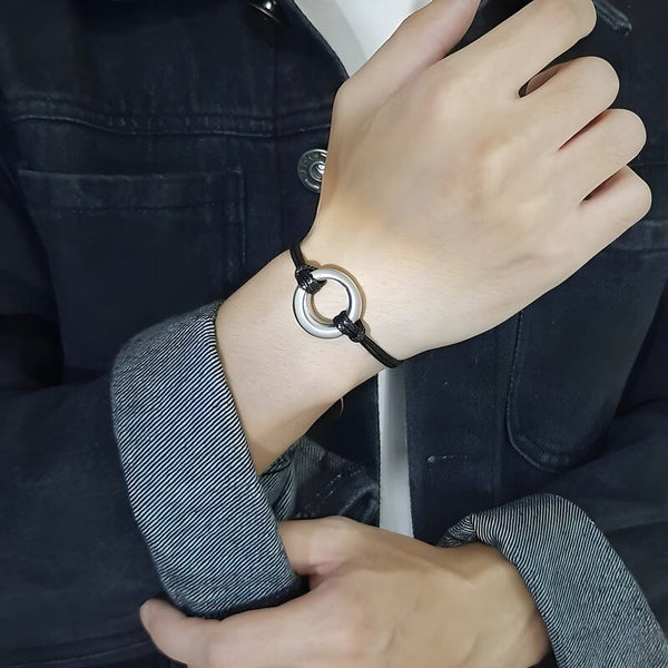 OMEN LINK - Pure Stainless Steel Adjustable Bracelet for Men & Boys