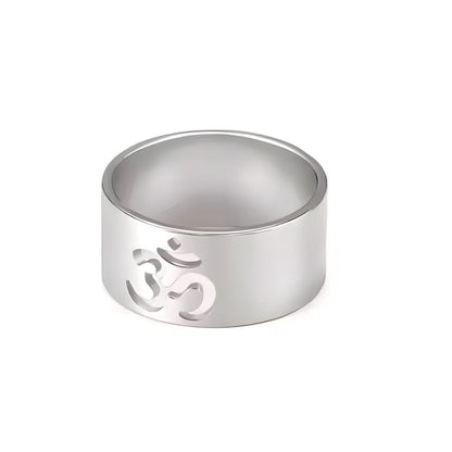 OMKARA LOOP RING - Pure Stainless Steel Men’s Steel-Plated Ring – Statement Luxury Jewelry (Size : 22) - THE MEN THING