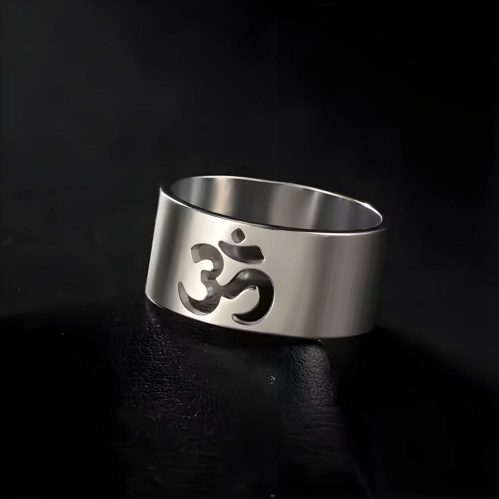 OMKARA LOOP RING - Pure Stainless Steel Men’s Steel-Plated Ring – Statement Luxury Jewelry (Size : 22) - THE MEN THING