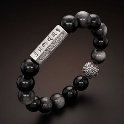 ONYX MANTRA - 12mm Beads Bracelet with Natural Stone Adjustable Bracelet for Men & Boys — Bead Bracelets for Men | THE MEN THING