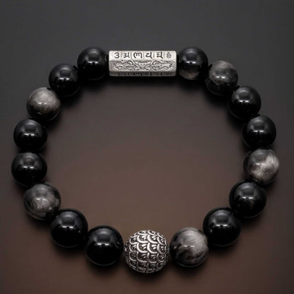 ONYX MANTRA - 12mm Beads Bracelet with Natural Stone Adjustable Bracelet for Men & Boys — Bead Bracelets for Men | THE MEN THING