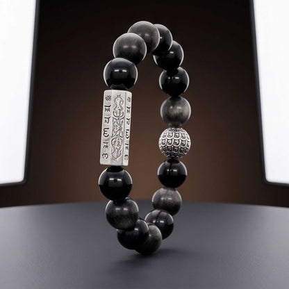 ONYX MANTRA - 12mm Beads Bracelet with Natural Stone Adjustable Bracelet for Men & Boys — Bead Bracelets for Men | THE MEN THING