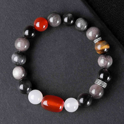 ONYX STACK - 12mm Beads Bracelet with Natural Stone Adjustable Bracelet for Men & Boys — Bead Bracelets for Men | THE MEN THING