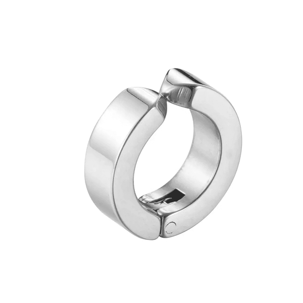 ONYXLOOP - SILVER - Non-Piercing Pure Titanium Steel Earring for Men & Boys (2 Pcs)