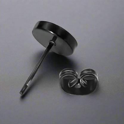 ORBIT BLACK - Pure Titanium Steel Piercing Ear Earrings for Men & Boys (2 Pcs) - THE MEN THING
