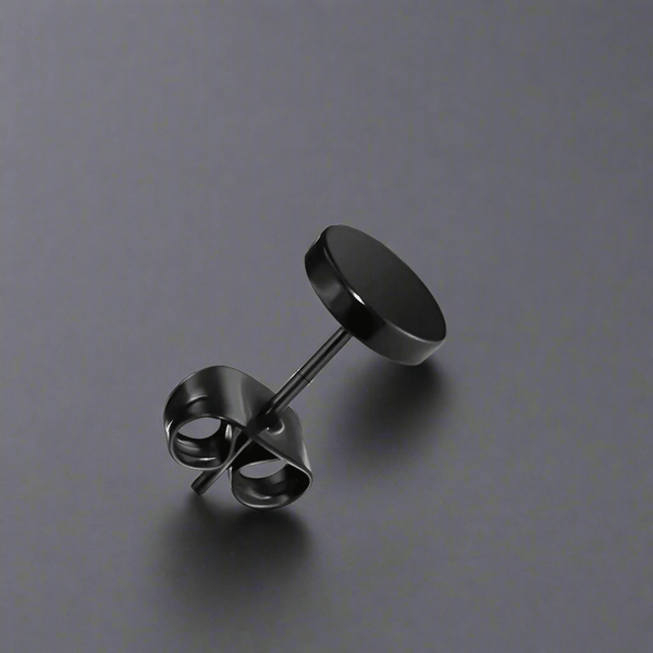 ORBIT BLACK - Pure Titanium Steel Piercing Ear Earrings for Men & Boys (2 Pcs)
