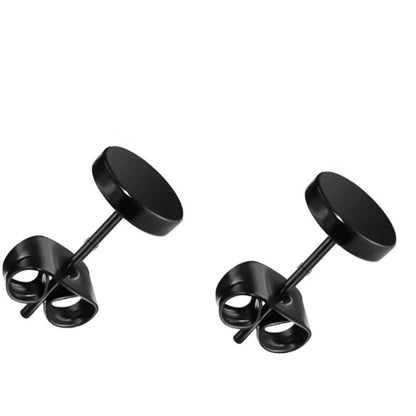 ORBIT BLACK - Pure Titanium Steel Piercing Ear Earrings for Men & Boys (2 Pcs) - THE MEN THING