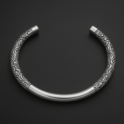 ORION CREST - Pure Stainless Steel Open Bangle Bracelet (Adjustable) for Men & Boys - THE MEN THING