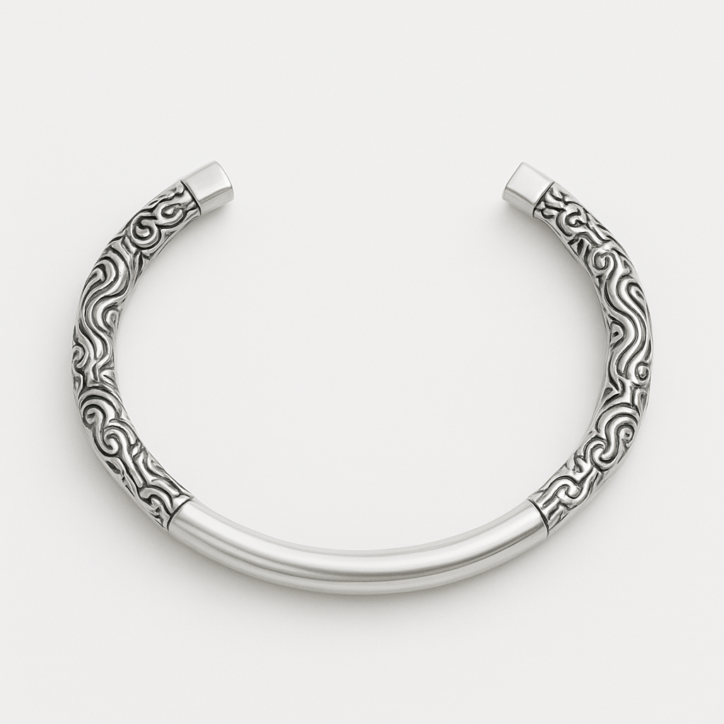 ORION CREST - Pure Stainless Steel Open Bangle Bracelet (Adjustable) for Men & Boys - THE MEN THING