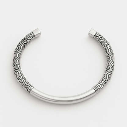 ORION CREST - Pure Stainless Steel Open Bangle Bracelet (Adjustable) for Men & Boys - THE MEN THING