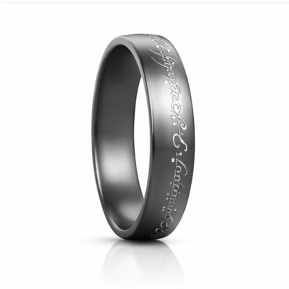 ORION SCRIPT - Black - Pure Stainless Steel Men’s Ring for Men & Boys (Size : 18-28) - THE MEN THING