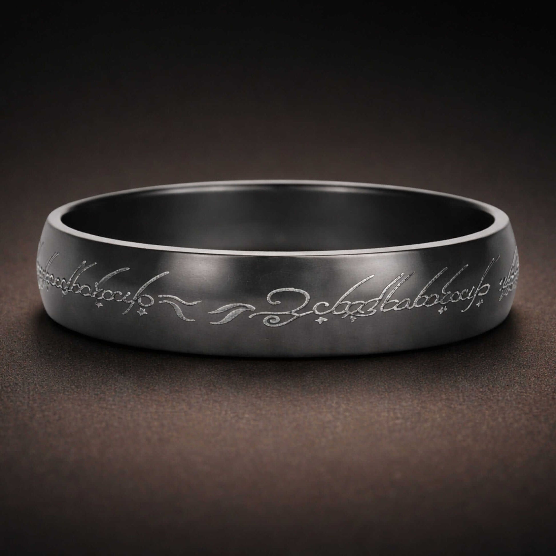 ORION SCRIPT - Black - Pure Stainless Steel Men’s Ring for Men & Boys (Size : 18-28) - THE MEN THING