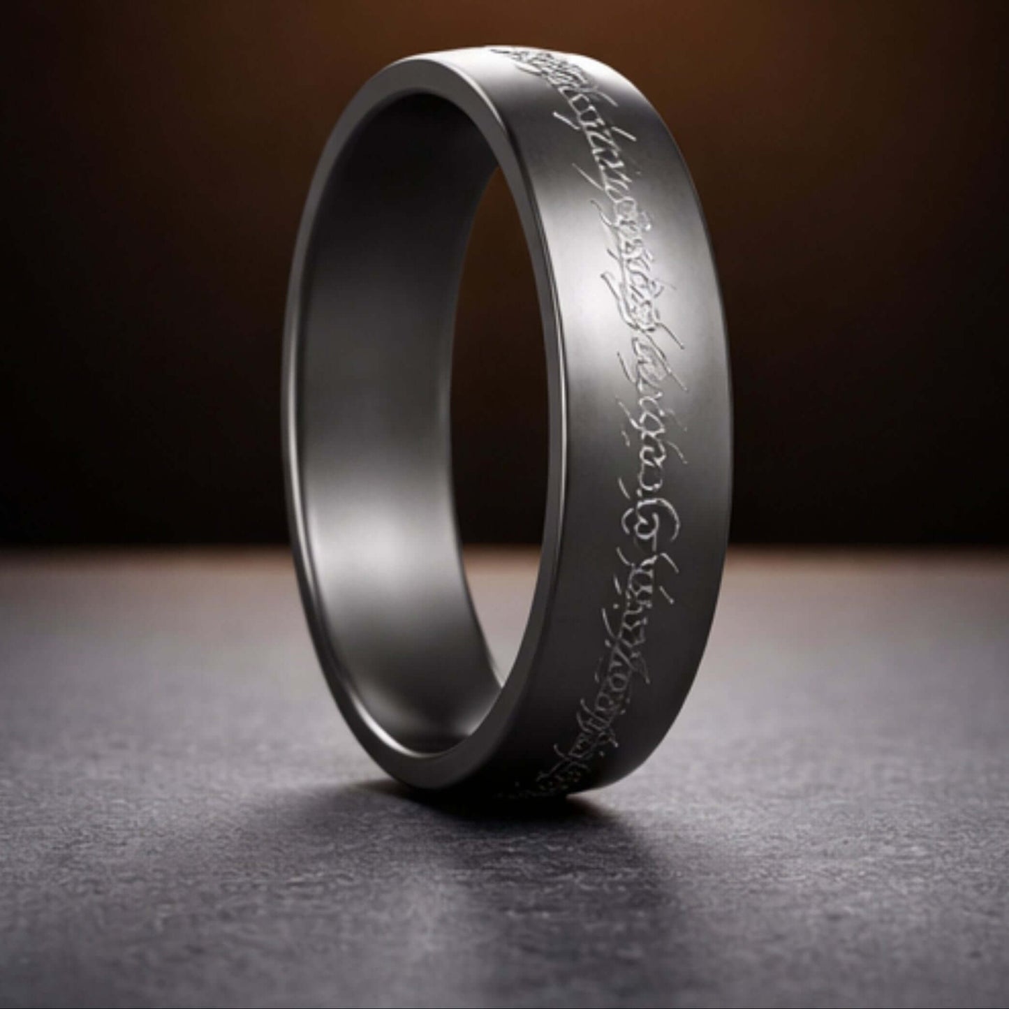 ORION SCRIPT - Black - Pure Stainless Steel Men’s Ring for Men & Boys (Size : 18-28) - THE MEN THING