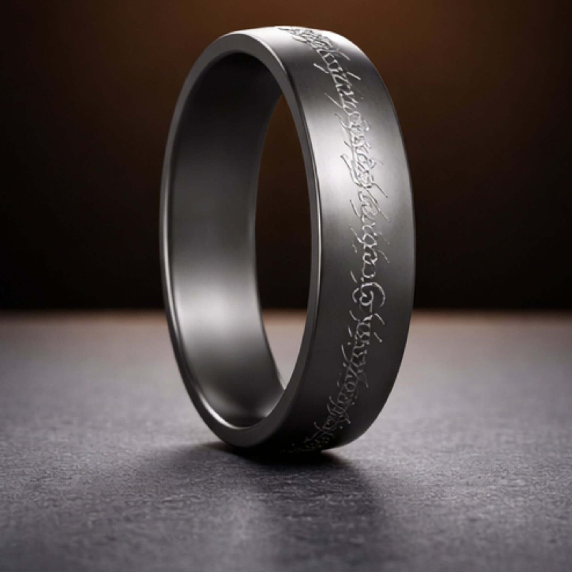 ORION SCRIPT - Black - Pure Stainless Steel Men’s Ring for Men & Boys (Size : 18-28) - THE MEN THING