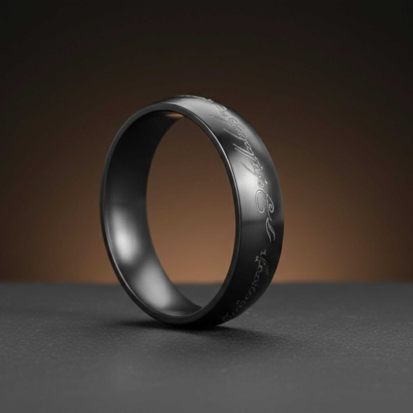 ORION SCRIPT - Black - Pure Stainless Steel Men’s Ring for Men & Boys (Size : 18-28) - THE MEN THING