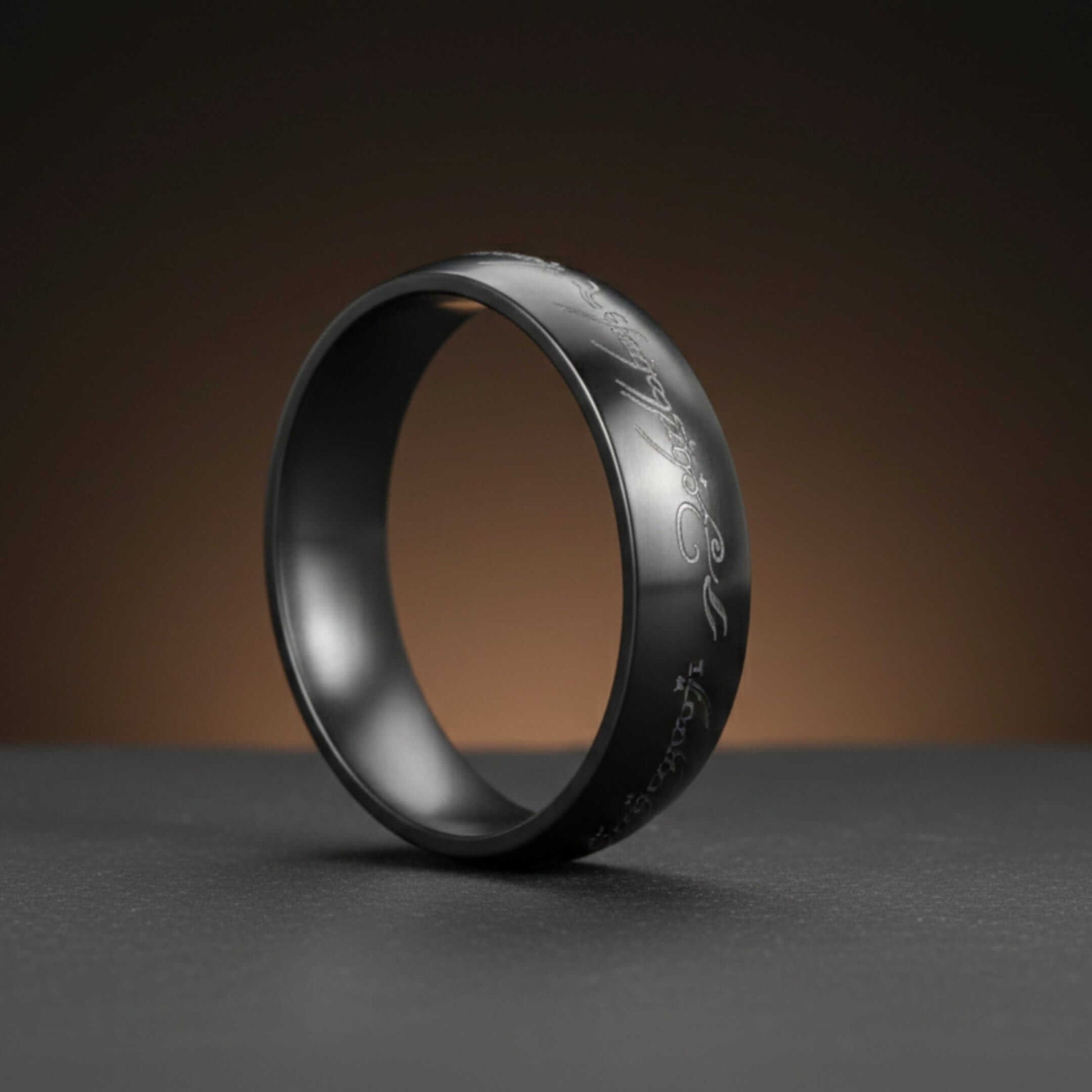 ORION SCRIPT - Black - Pure Stainless Steel Men’s Ring for Men & Boys (Size : 18-28) - THE MEN THING