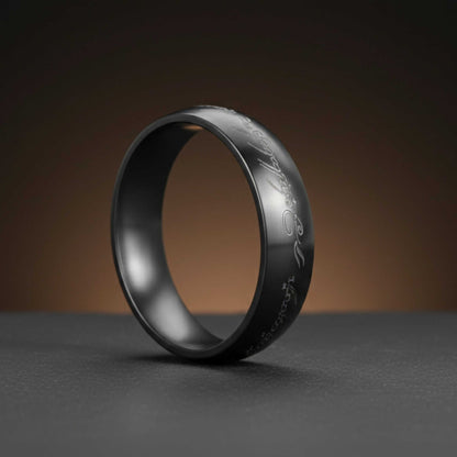 ORION SCRIPT - Black - Pure Stainless Steel Men’s Ring for Men & Boys (Size : 18-28) - THE MEN THING