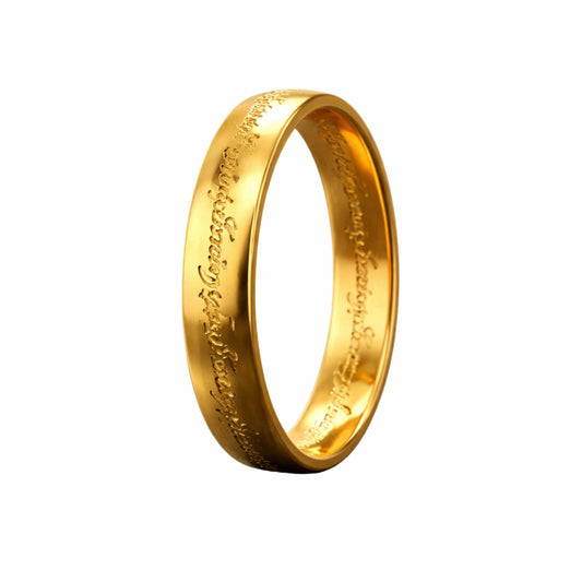 ORION SCRIPT - Golden- Pure Stainless Steel Men’s Ring for Men & Boys (Size : 17-22-26) - THE MEN THING