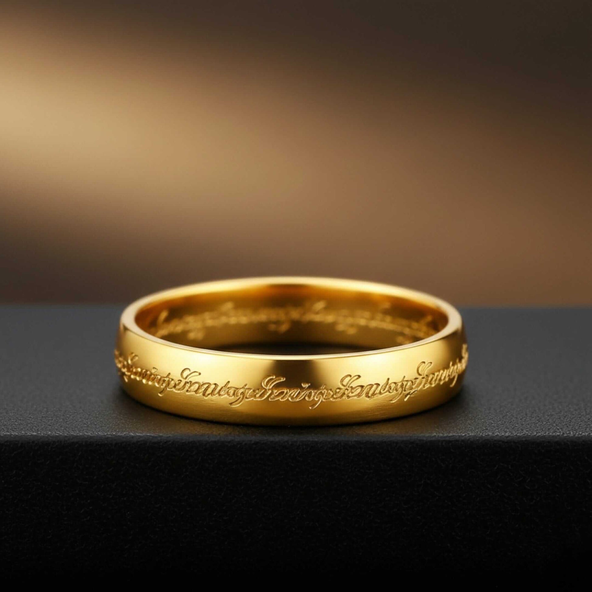 ORION SCRIPT - Golden- Pure Stainless Steel Men’s Ring for Men & Boys (Size : 17-22-26) — Rings for Men | THE MEN THING