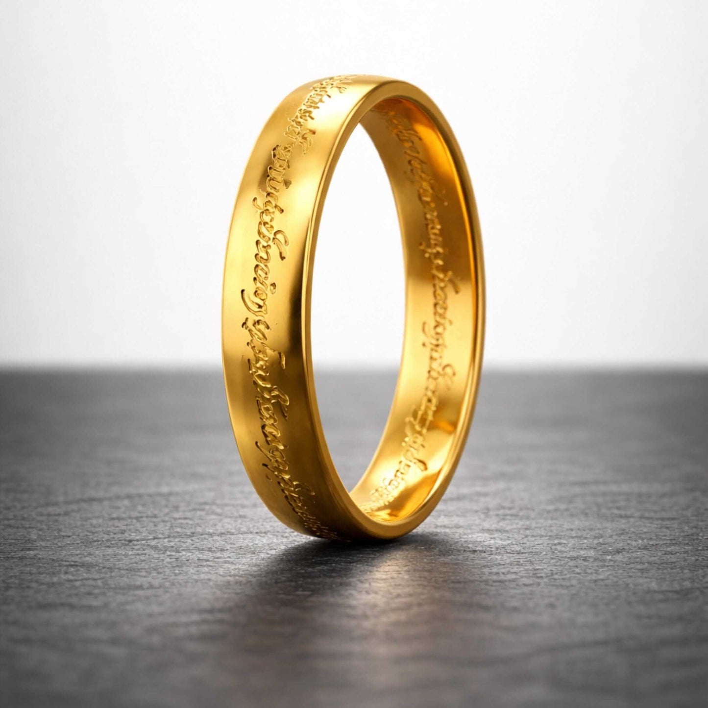ORION SCRIPT - Golden- Pure Stainless Steel Men’s Ring for Men & Boys (Size : 17-22-26) — Rings for Men | THE MEN THING