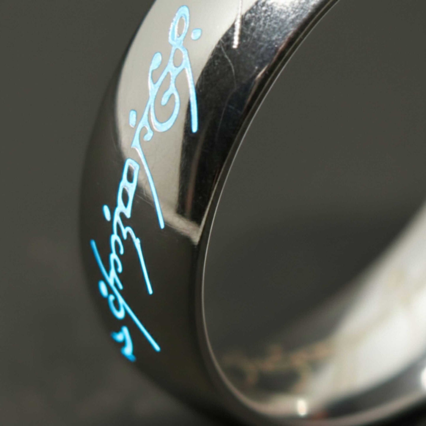 ORION SCRIPT - Steel Blue - Pure Stainless Steel Men’s Ring for Men & Boys (Size : 18-23-29) - THE MEN THING