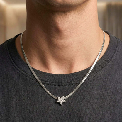 ORION STAR - 13mm Titanium Steel Pendant with 19 to 21inch Adjustable Snake 5mm Chain for Men & Boys — SS Pendant/ Necklace for Men | THE MEN THING