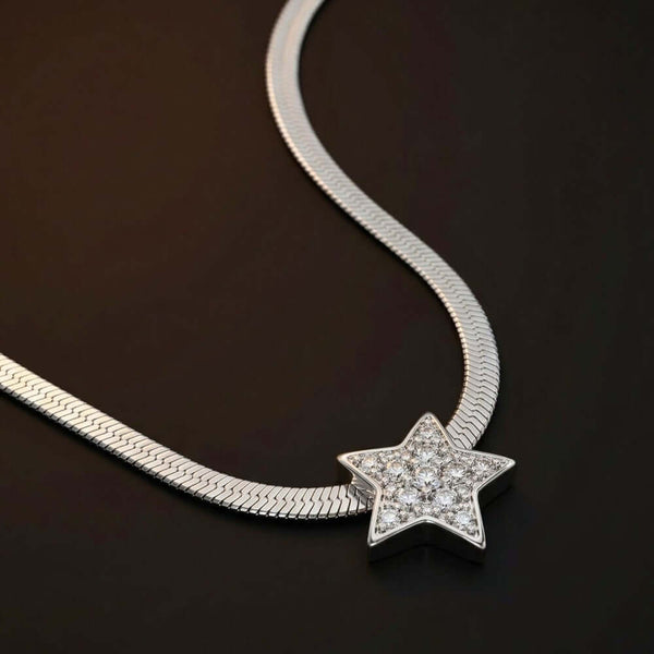 ORION STAR - 13mm Titanium Steel Pendant with 19 to 21inch Adjustable Snake 5mm Chain for Men & Boys