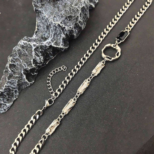 ORVION FUSION - 19mm Titanium Steel Pendant with 19 to 21inch Curb 6mm Chain for Men & Boys