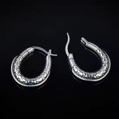 OURO LOOP - 27mm Pure Titanium Steel Hoop Earrings for Men & Boys (2pcs) - THE MEN THING