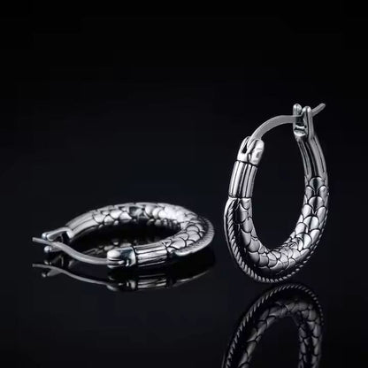 OURO LOOP - 27mm Pure Titanium Steel Hoop Earrings for Men & Boys (2pcs) - THE MEN THING