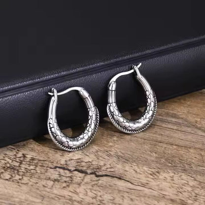 OURO LOOP - 27mm Pure Titanium Steel Hoop Earrings for Men & Boys (2pcs) - THE MEN THING