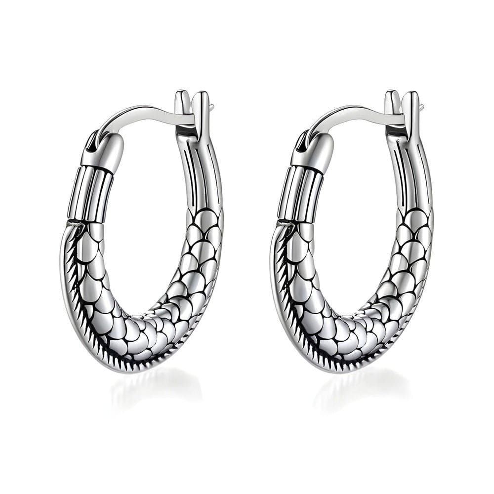 OURO LOOP - 27mm Pure Titanium Steel Hoop Earrings for Men & Boys (2pcs) - THE MEN THING