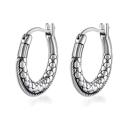 OURO LOOP - 27mm Pure Titanium Steel Hoop Earrings for Men & Boys (2pcs) - THE MEN THING