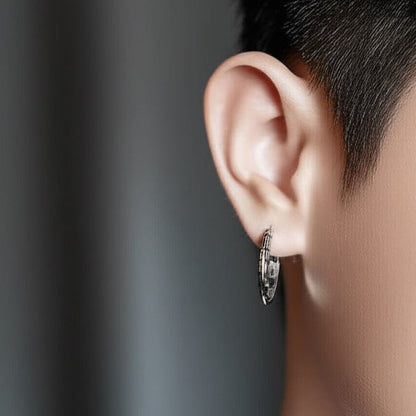 OURO LOOP - 27mm Pure Titanium Steel Hoop Earrings for Men & Boys (2pcs) - THE MEN THING
