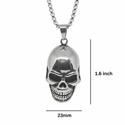 OUTLAW SKULL - 23mm Titanium Steel Pendant with 24inch Round Box 5mm Chain for Men & Boys - THE MEN THING