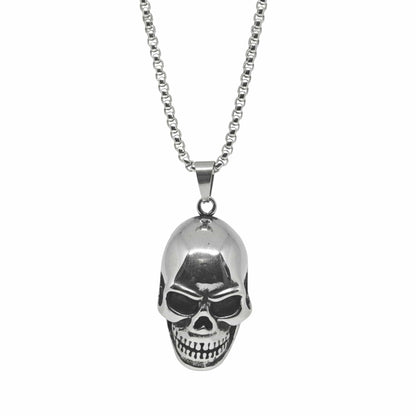 OUTLAW SKULL - 23mm Titanium Steel Pendant with 24inch Round Box 5mm Chain for Men & Boys - THE MEN THING
