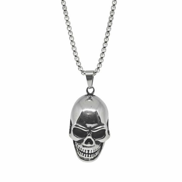 OUTLAW SKULL - 23mm Titanium Steel Pendant with 24inch Round Box 5mm Chain for Men & Boys