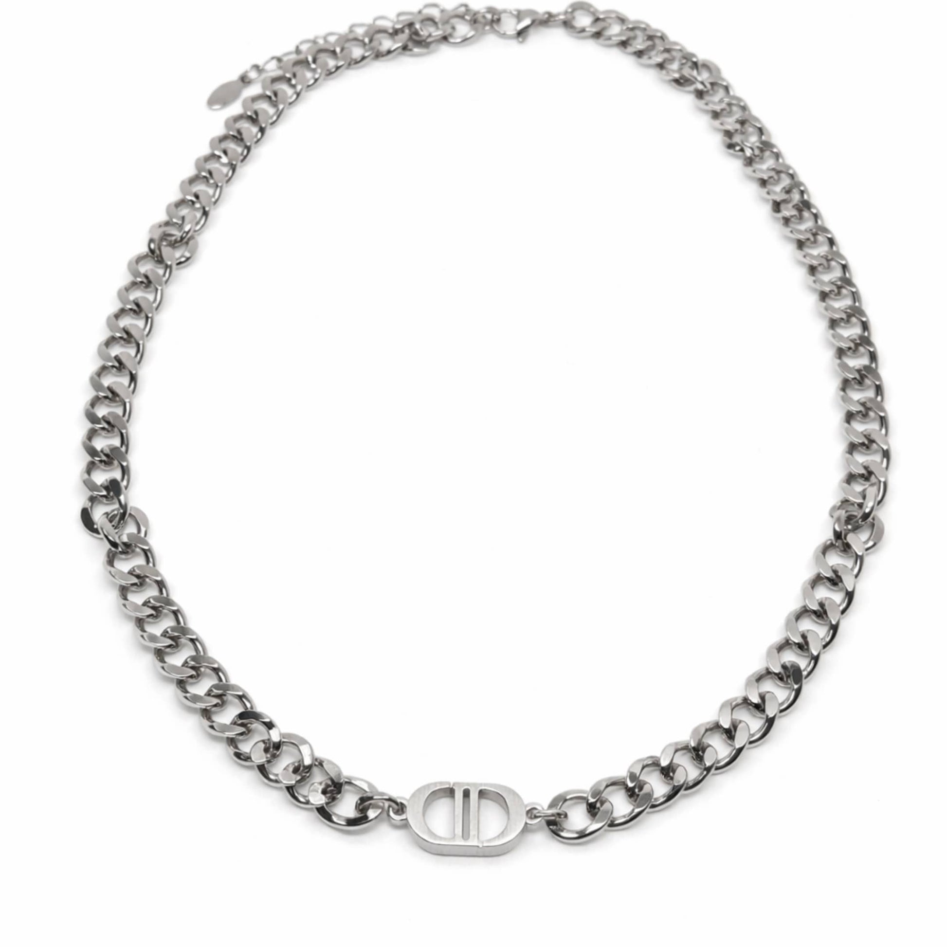 OVAL BAR CONNECTOR - 11mm Pure Titanium Steel Pendant with 19 to 21inch Adjustable Cube 9mm Chain for Men & Boys — SS Pendant/ Necklace for Men | THE MEN THING
