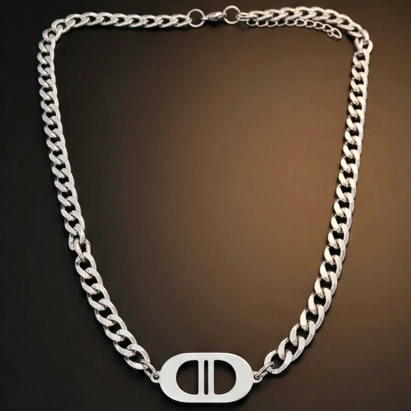 OVAL CORE - 26mm Titanium Steel Pendant with 18 to 20 inch Adjustable 7mm Chain for Men & Boys — SS Pendant/ Necklace for Men | THE MEN THING