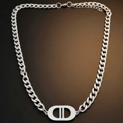 OVAL CORE - 26mm Titanium Steel Pendant with 18 to 20 inch Adjustable 7mm Chain for Men & Boys — SS Pendant/ Necklace for Men | THE MEN THING