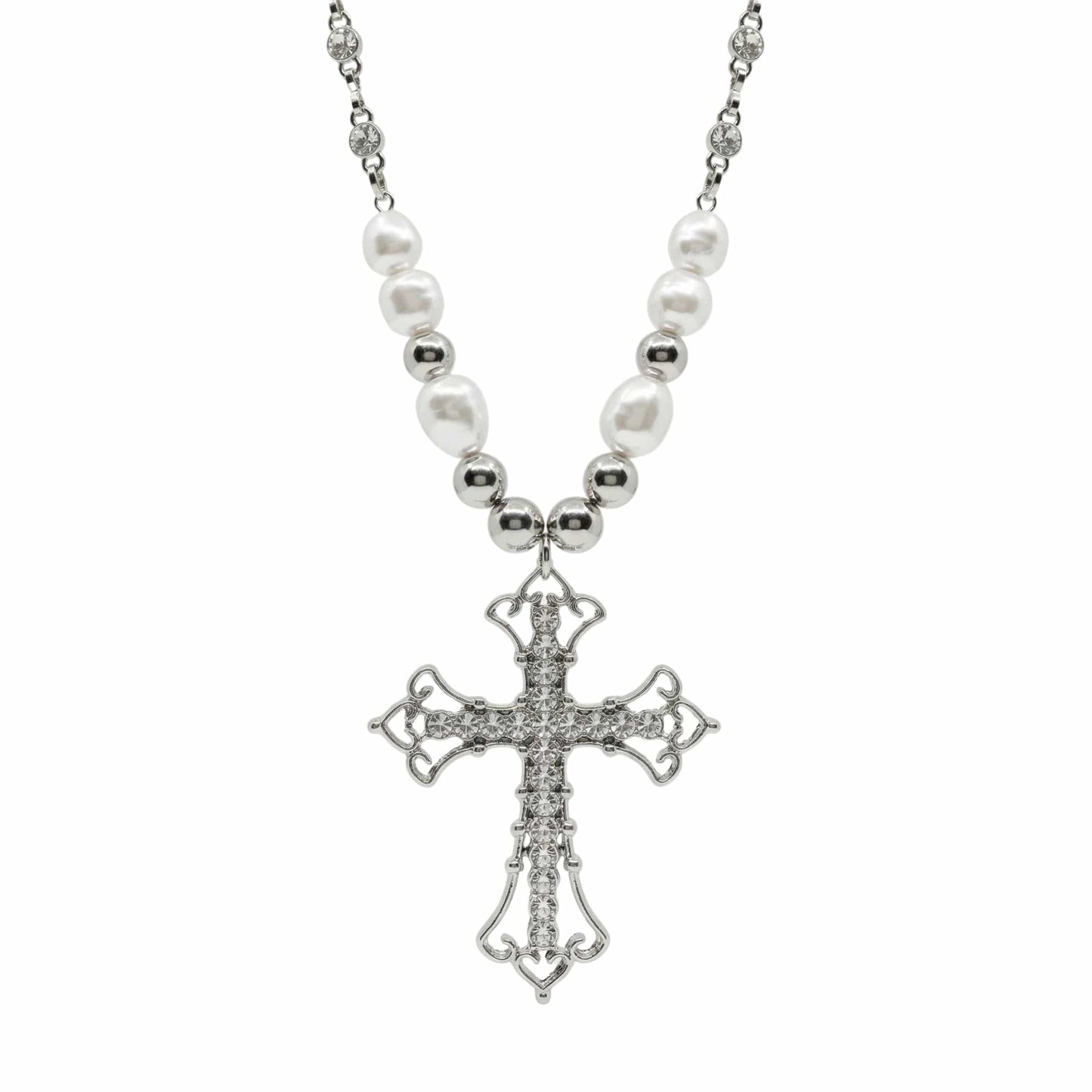 PEARL CROSS - 39mm Titanium Steel Pendant with 22inch Necklace for Men & Boys — SS Pendant/ Necklace for Men | THE MEN THING
