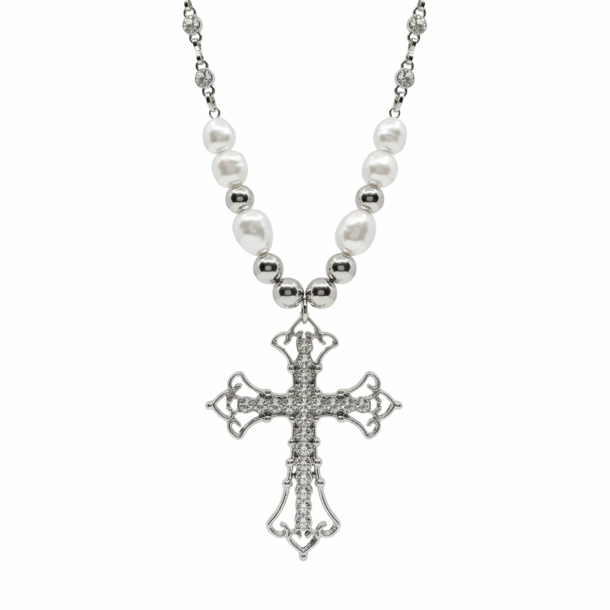 PEARL CROSS - 39mm Titanium Steel Pendant with 22inch Necklace for Men & Boys — SS Pendant/ Necklace for Men | THE MEN THING