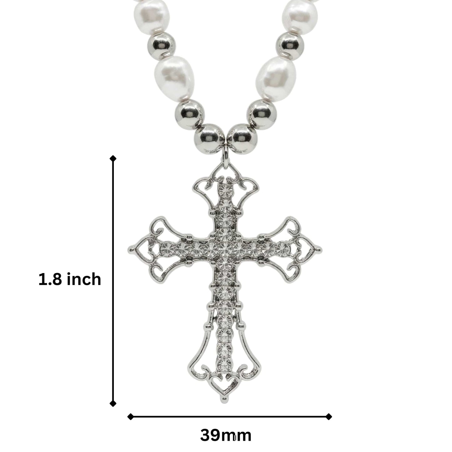 PEARL CROSS - 39mm Titanium Steel Pendant with 22inch Necklace for Men & Boys — SS Pendant/ Necklace for Men | THE MEN THING