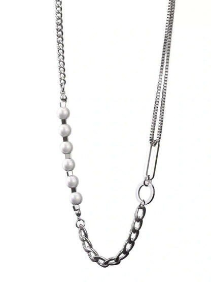 PEARL RUGGED - Pure Titanium Steel Necklace with 23 inch Cuban Chain for Men & Boys - THE MEN THING