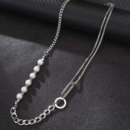 PEARL RUGGED - Pure Titanium Steel Necklace with 23 inch Cuban Chain for Men & Boys - THE MEN THING